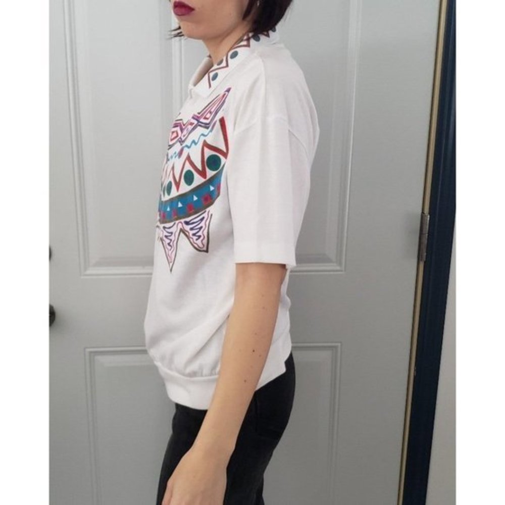 Vintage 80s/90s Southwest Print Polo Shirt - Picture 2 of 4